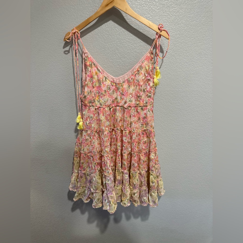 Rococo Sand Pink and Yellow Floral Blouse